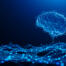 Digital Brain Hologram Hud. Artificial intelligence AI machine deep learning. Business Technology Internet Network Concept